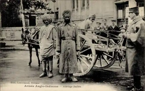 Ak Französische Armee, Indische Soldaten, Karren