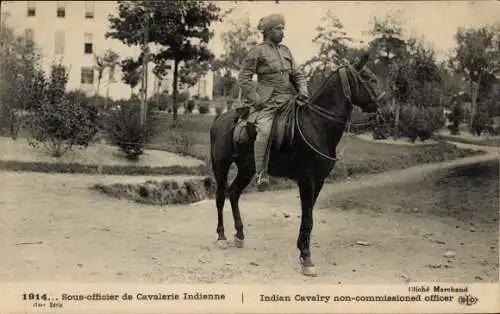 CPA La Guerre 1914, Sous-officier de Cavalerie Indienne