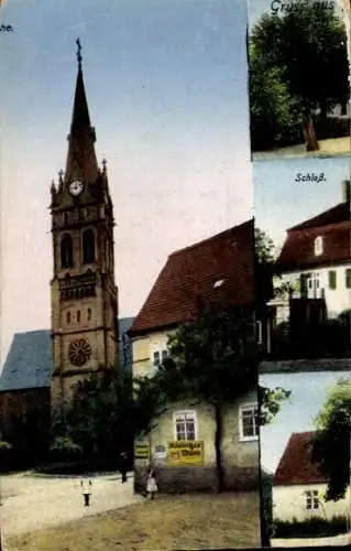 Ak Fehldruck, Kirche, Schloss, Geschäftshaus