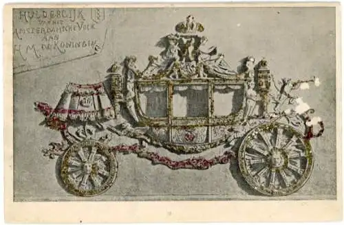 Glitzer Ak Kutsche, Adel Niederlande