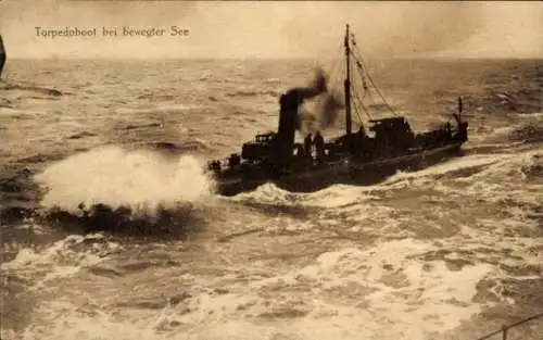 Ak Deutsches Kriegsschiff, Torpedoboot bei bewegter See