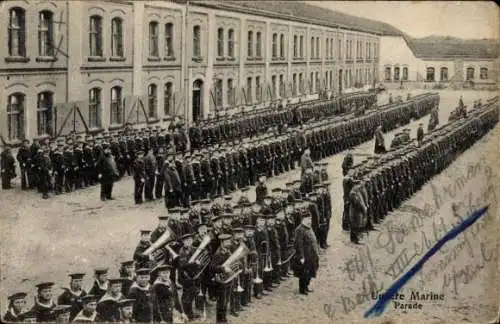 Ak Deutsche Marine, Parade