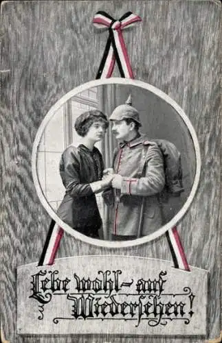 Ak Lebe wohl, auf Wiedersehen, Soldat, Abschied