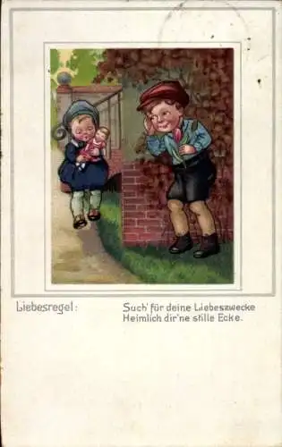 Passepartout Ak Liebesregel, Such für deine Liebeszwecke Heimlich dir'ne stille Ecke
