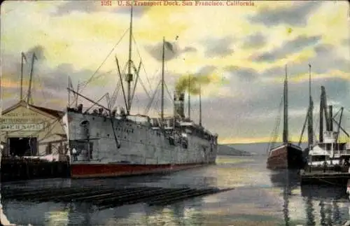 Ak San Francisco Kalifornien USA, 1051 U.S. Transport Dock,  California,