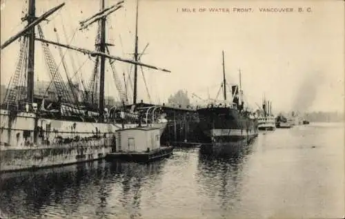Ak Vancouver British Columbia Kanada, Dampfer im Hafen