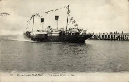 Ak Boulogne sur Mer Pas de Calais, Raddampfer Le Mabel Grace