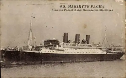 Ak Beirut Beyrouth Libanon, S.S. MARIETTE-PACHA, Nouveau Paquebot des Messageries Maritimes