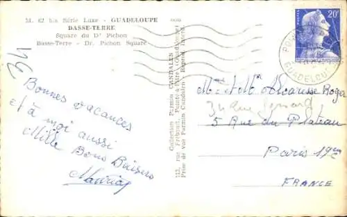 CPA Basse-Terre Guadeloupe, Square du Dr Pichon