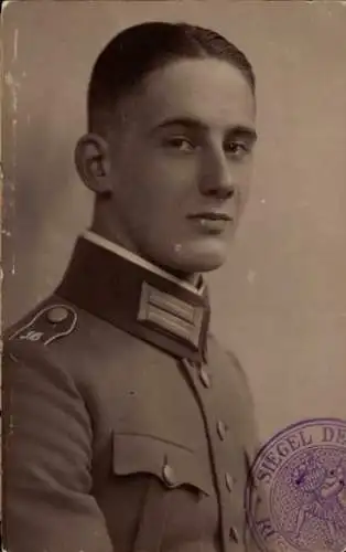 Ak Albstadt in Baden Württemberg, Porträt eines Soldaten mit Uniform und Siegelmarke