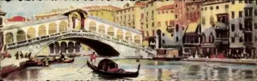 Ak Venezia Venedig Veneto, Ponte di Rialto, Gondel, Kanal, historische Gebäude, bunte Fassade,...