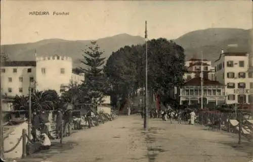 Ak Funchal Insel Madeira Portugal, Straßenpartie