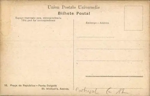 Ak Ponta Delgada Sao Miguel Azoren, Praça da Republica