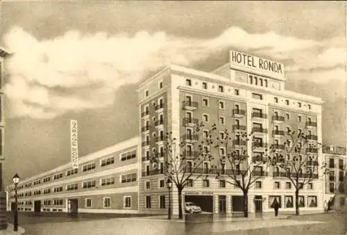 Ak Madrid Spanien, Hotel Rondas, Ronda de Toledo 24