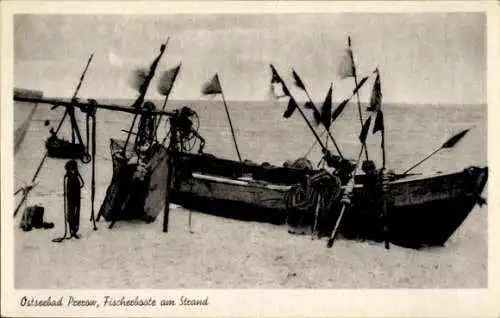 Ak Ostseebad Prerow auf dem Darß, Fischerboote am Strand