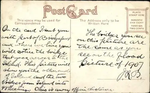 Ak Wheeling West Virginia USA, Gesamtansicht