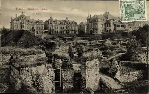 Ak Trier an der Mosel,  Römische Bäder, Ruinen, historische Gebäude, Postkarte