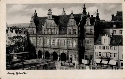 Ak Gdańsk Danzig, Blick auf das Grüne Tor, G.B. Rung Nachf.