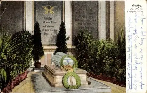 Ak Gotha in Thüringen, Kapelle im Krematorium, Grabmal