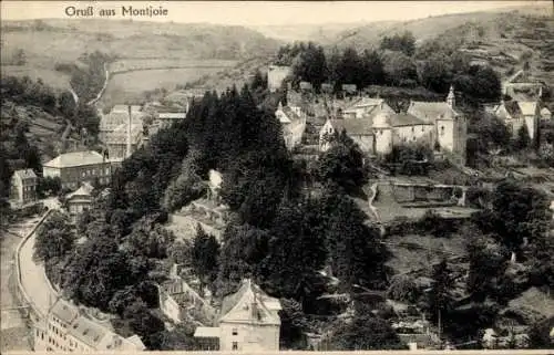 Ak Monschau Montjoie in der Eifel, Postkarte aus  Landschaft, Häuser, Bäume, Vintage-Stil