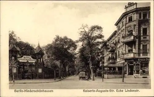 Ak Berlin Pankow Niederschönhausen, Kaiserin Augusta Straße Ecke Lindenstraße