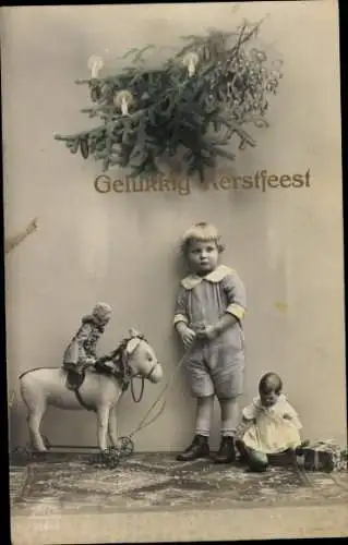 Ak Frohe Weihnachten, Junge, Spielzeug, Puppe