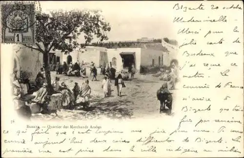 Ak Bizerte Tunesien, Quartier des Marchands Arabes