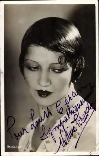 Ak Schauspielerin Nadine Picard, Portrait, Autogramm