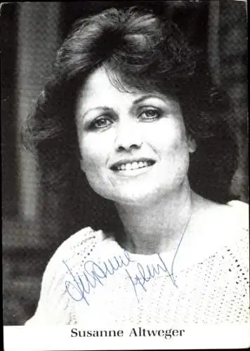 Ak Schauspielerin Susanne Altweger, Portrait, Autogramm