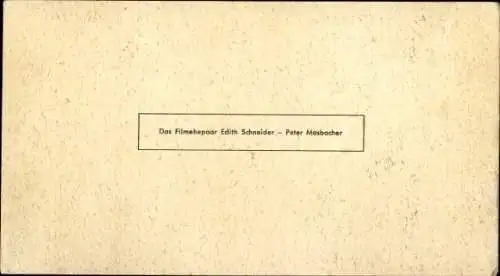 Foto Filmehepaar Edith Schneider und Peter Mosbacher