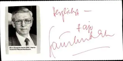 Ak Sportreporter Hans-Joachim Rauschenbach, Portrait, Autogramm