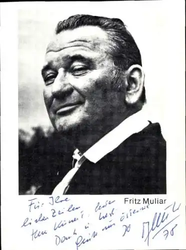 Ak Schauspieler Fritz Muliar, Portrait, Autogramm