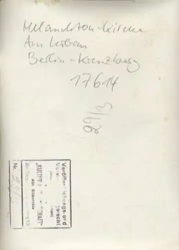 Original Foto Berlin-Kreuzberg, Am Urban, Melanchthon-Kirche, um 1946