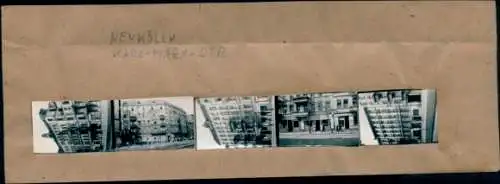 Kontaktabzug Fotos Berlin Neukölln, Karl Marx Straße, 5 Fotos ca. 4x2 cm