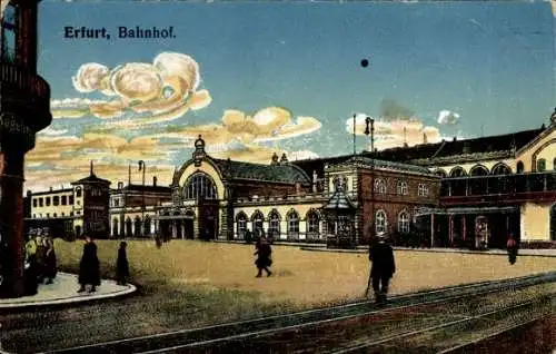 Ak Erfurt in Thüringen, Bahnhof