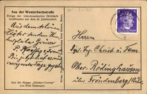 Künstler Ak Hohmann, Willi, Höxter an der Weser, Aus der Westerbachstraße