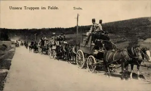 Ak Kuk Soldaten im Felde, Train