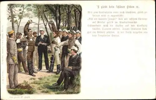 Studentika Künstler Ak Arnould, G., 's gibt kein schöner Leben u.s.w, Mensur