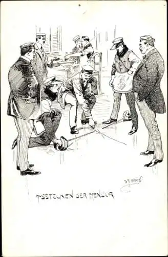 Studentika Künstler Ak Braun, Studenten, Mensur