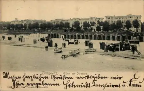 Ak Ostseebad Zinnowitz auf Usedom, Villen am Strand