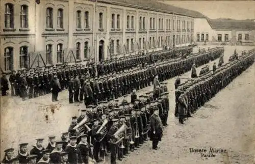 Ak Deutsche Marine, Parade