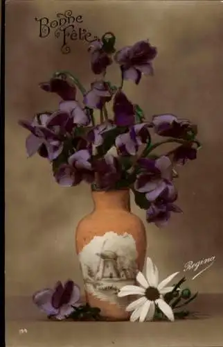 Ak Veilchen, Keramikvase
