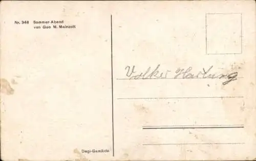 Künstler Ak Meinzolt, Geo M., Sommerabend