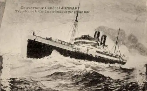CPA Compagnie Générale Transatlantique, Paquebot Gouverneur Général Jonnart