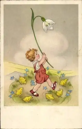 Ak Glückwunsch Konfirmation, Knabe, Küken