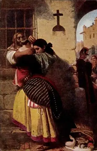 Künstler Ak Plichta, J., Des Vaters Küsse