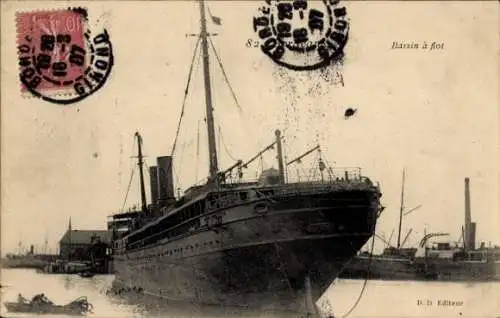 Ak Bassin à flot, Schiff Le Chili, Messageries Maritimes