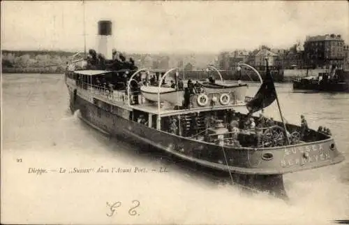 CPA Dieppe Seine Maritime, Le Sussex dans l'Avant Port