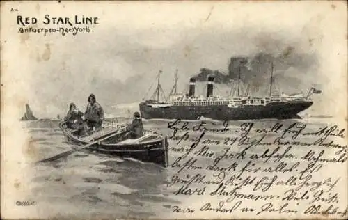 CPA Paquebot, Red Star Line, Antwerpen-New York
