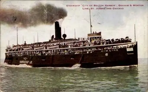 AK Steamship City of Benton Harbor, Graham & Morton Line, St. Joseph and Chicago, CM Line